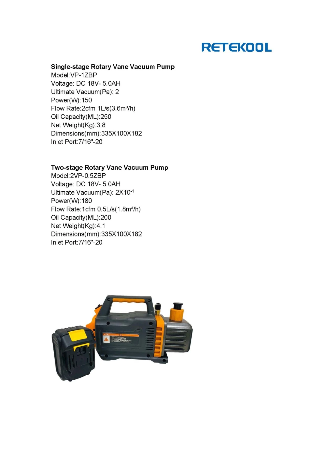 Long Using Time DC 18V Lithium Battery Operated Vacuum Pump